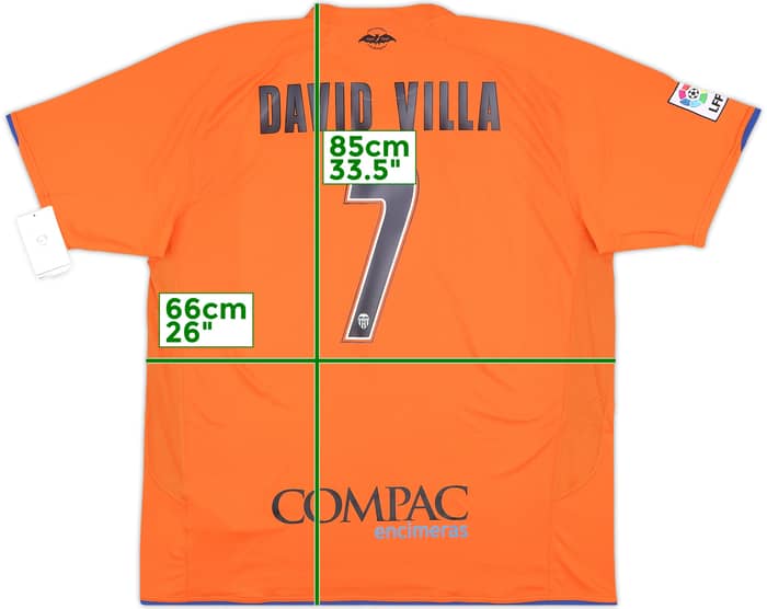 2007-08 Valencia Away Shirt David Villa #7 (XXL)