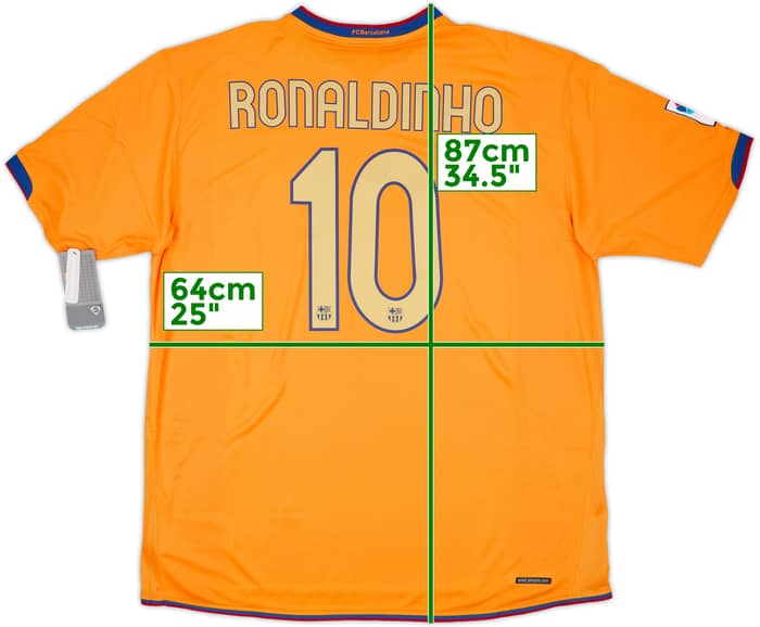 2006-08 Barcelona Away Shirt Ronaldinho #10 (XXL)