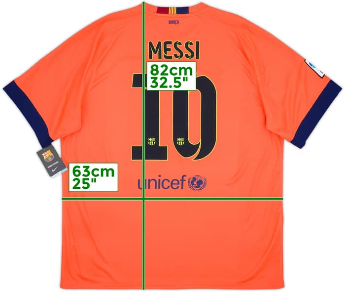 2014-15 Barcelona Away Shirt Messi #10 (XXL)