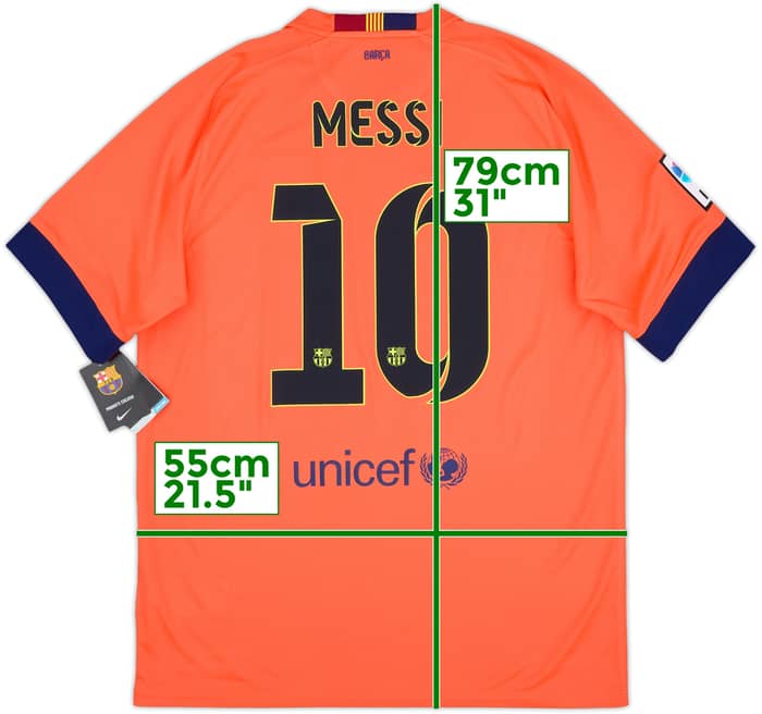 2014-15 Barcelona Away Shirt Messi #10 (L)