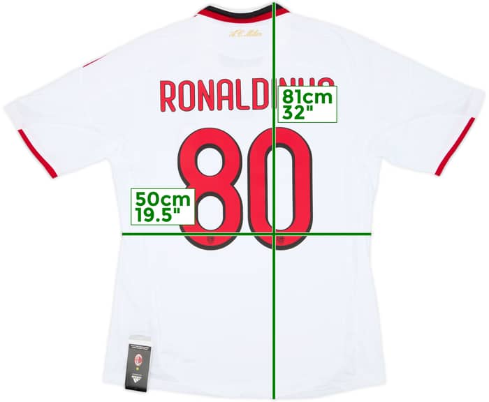 2008-09 AC Milan Away Shirt Ronaldinho #80 (L)