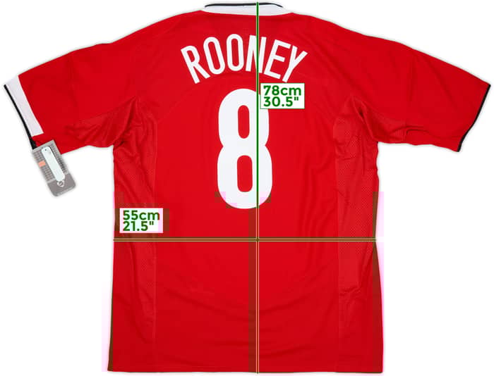 2004-06 Manchester United Home Shirt Rooney #8 (XL)