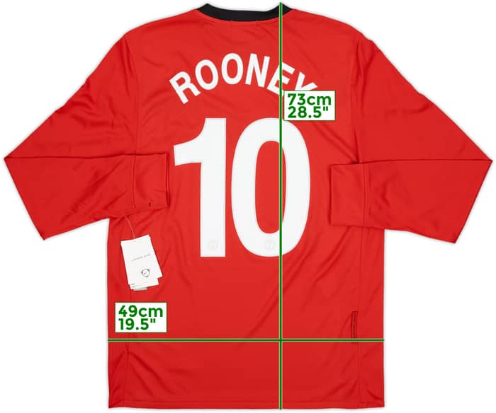 2009-10 Manchester United Home L/S Shirt Rooney #10 (M)