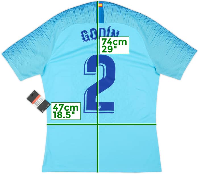 2018-19 Atletico Madrid Player Issue Away Shirt Godin #2 (L)