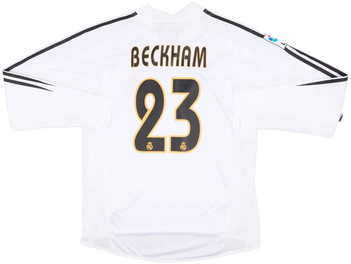 2004-05 Real Madrid Home L/S Shirt Beckham #23 (M)
