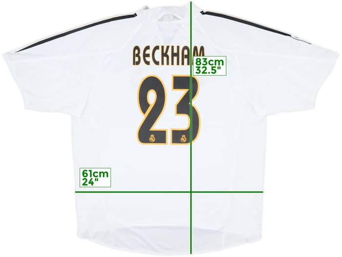 2004-05 Real Madrid Home Shirt Beckham #23 (XL)