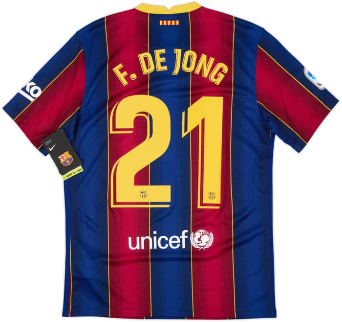 2020-21 Barcelona Home Shirt F.De Jong #21 (M)