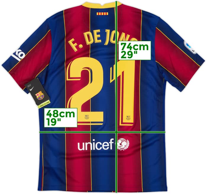 2020-21 Barcelona Home Shirt F.De Jong #21 (M)