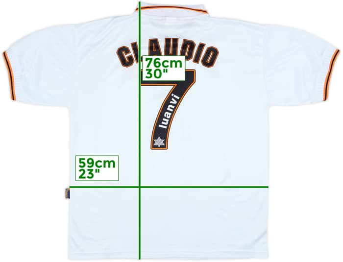 1998-99 Valencia Home Shirt Claudio #7 - 8/10 - (XL)