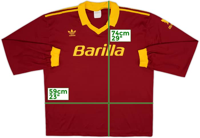 1991-92 Roma Home L/S Shirt - 8/10 - (XL)