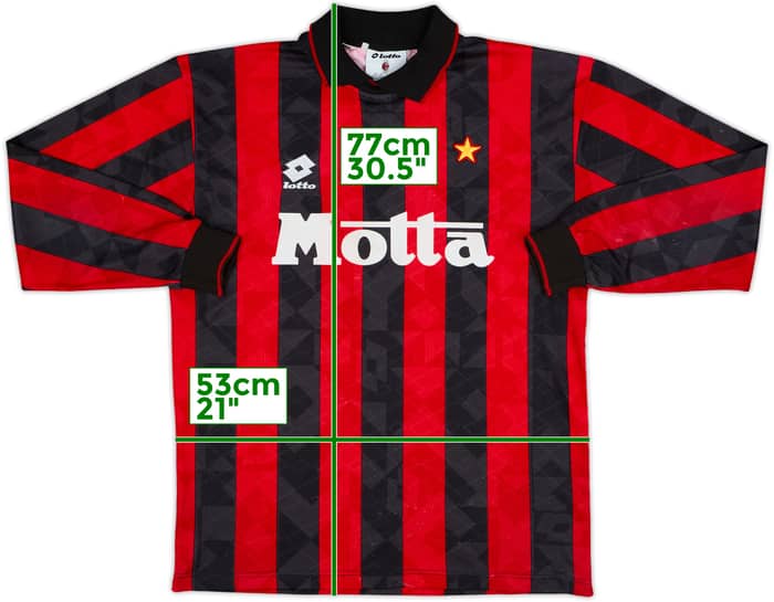1993-94 AC Milan Home L/S Shirt - 8/10 - (L)