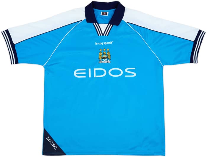 1999-01 Manchester City Home Shirt Dickov #9 - 9/10 - (XL)