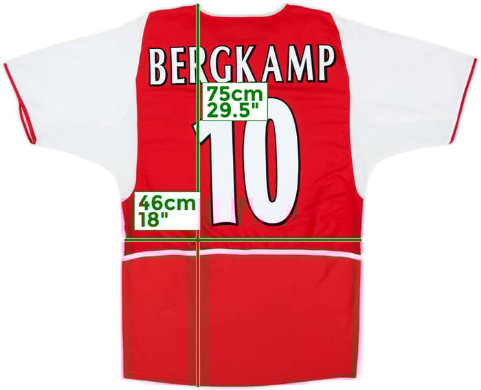 2002-04 Arsenal Home Shirt Bergkamp #10 - 8/10 - (M)
