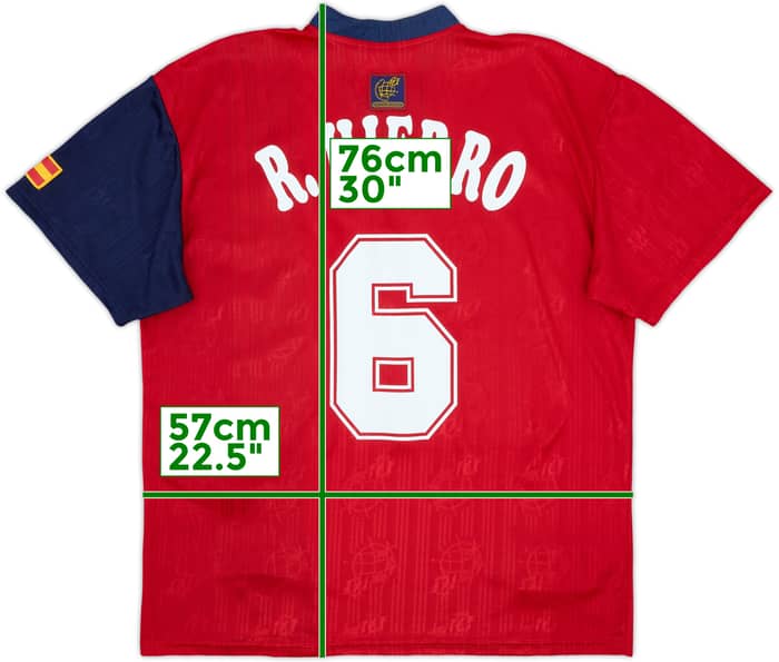 1996-98 Spain Home Shirt R.Hierro #6 - 8/10 - (XL)