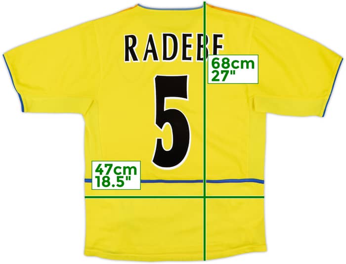 2002-03 Leeds United Away Shirt Radebe #5 - 8/10 - (M)
