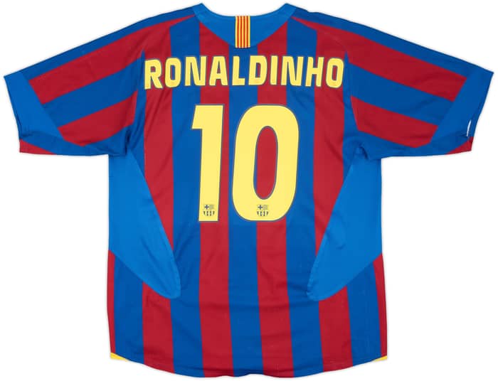 2005-06 Barcelona Home Shirt Ronaldinho #10 - 6/10 - (L)