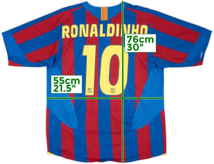 2005-06 Barcelona Home Shirt Ronaldinho #10 - 6/10 - (L)
