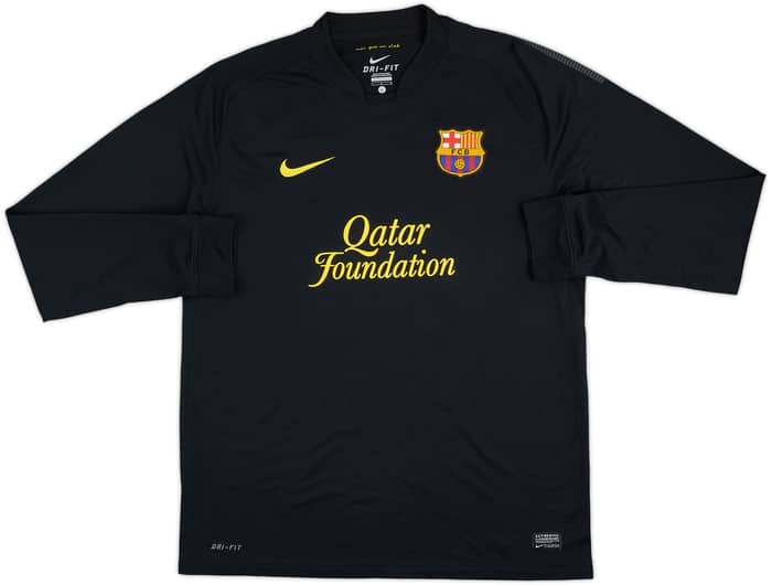 2011-12 Barcelona Match Issue Away L/S Shirt #14