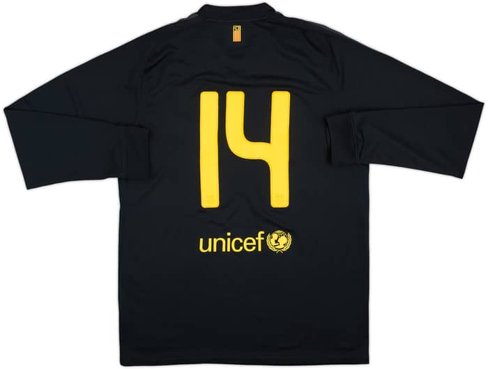 2011-12 Barcelona Match Issue Away L/S Shirt #14