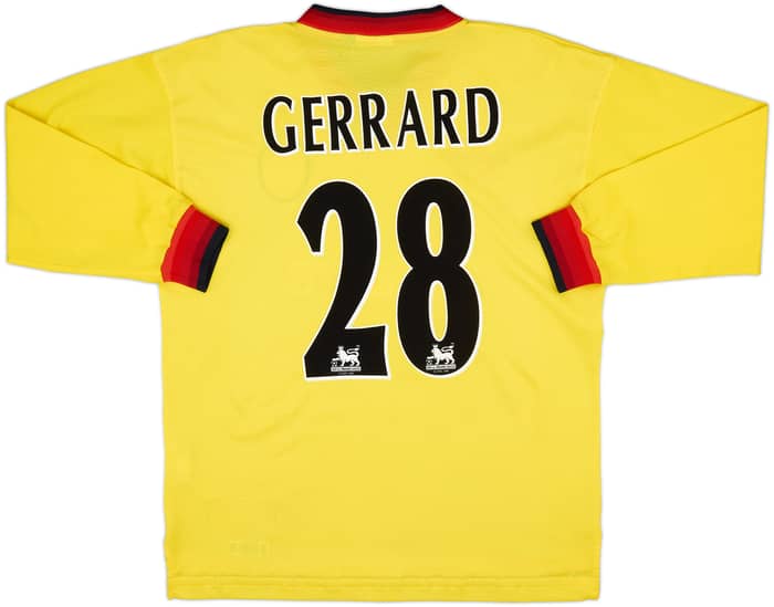 1997-99 Liverpool Away L/S Shirt Gerrard #28 - 8/10 - (M)