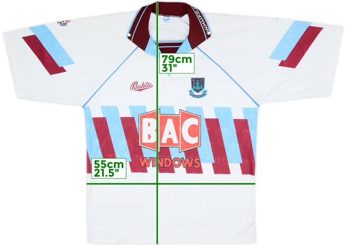 1991-92 West Ham Third Shirt - 7/10 - (L)