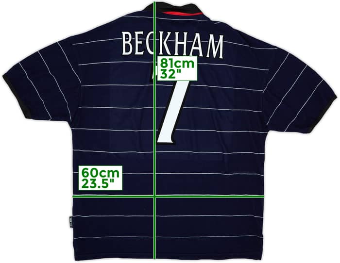 1999-00 Manchester United Away Shirt Beckham #7 - 9/10 - (XL)
