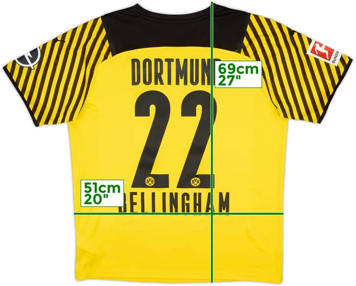 2021-22 Borussia Dortmund Home Shirt Bellingham #22 - 8/10 - (L)