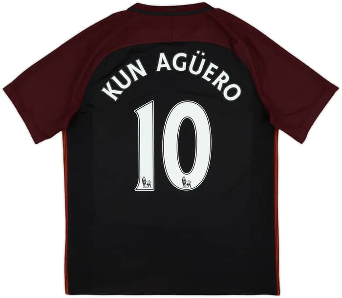 2016-17 Manchester City Away Shirt Kun Aguero #10 - 7/10 - (L)