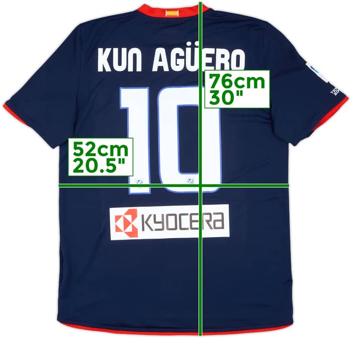 2008-09 Atletico Madrid Away Shirt Kun Aguero #10 - 9/10 - (L)