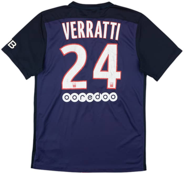 2015-16 Paris Saint-Germain Home Shirt Verratti #24 - 4/10 - (S)