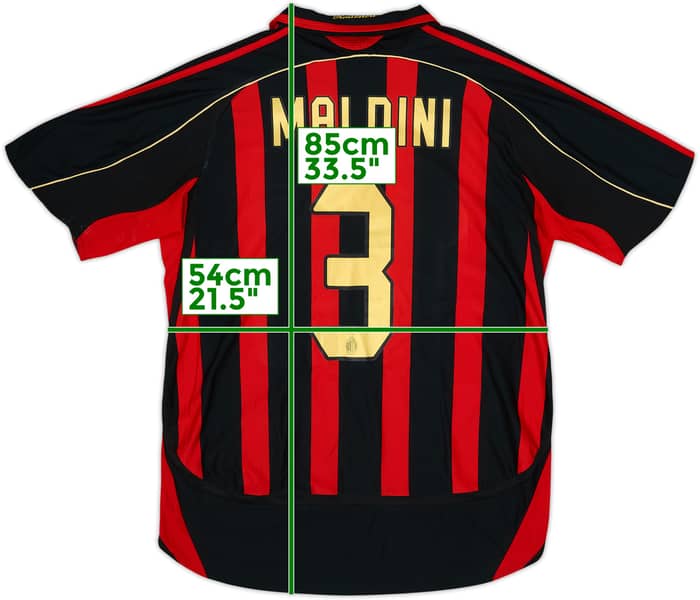 2006-07 AC Milan Home Shirt Maldini #3 - 6/10 - (L)