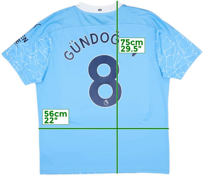 2020-21 Manchester City Home Shirt Gundogan #8 - 8/10 - (XL)