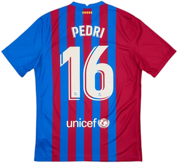 2021-22 Barcelona Home Shirt Pedri #16 - 10/10 - (M)