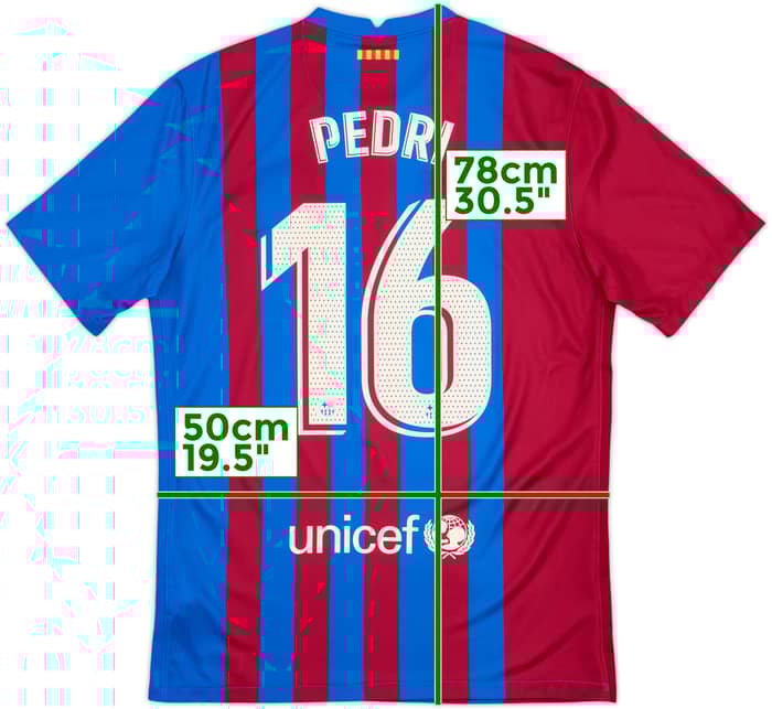 2021-22 Barcelona Home Shirt Pedri #16 - 10/10 - (M)