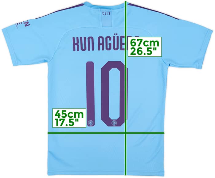 2019-20 Manchester City Home Shirt Kun Aguero #10 - 10/10 - (S)