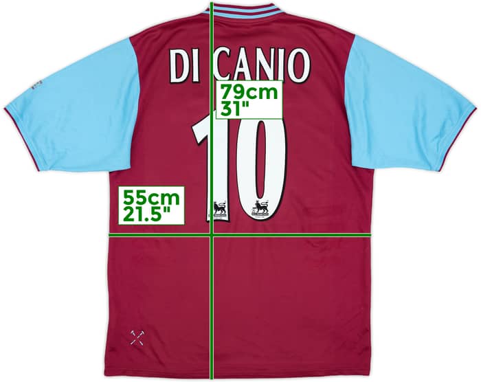 2001-03 West Ham Home Shirt Di Canio #10 - 7/10 - (L)