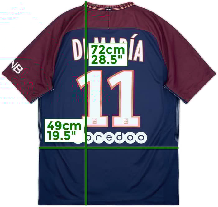 2017-18 Paris Saint-Germain Home Shirt Di Maria #11 - 7/10 - (M)