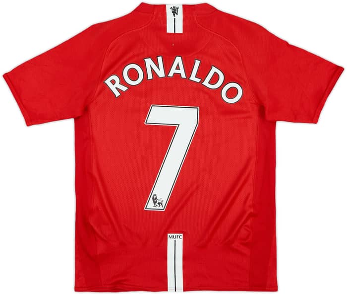 2007-09 Manchester United Home Shirt Ronaldo #7 - 8/10 - (L.Boys)