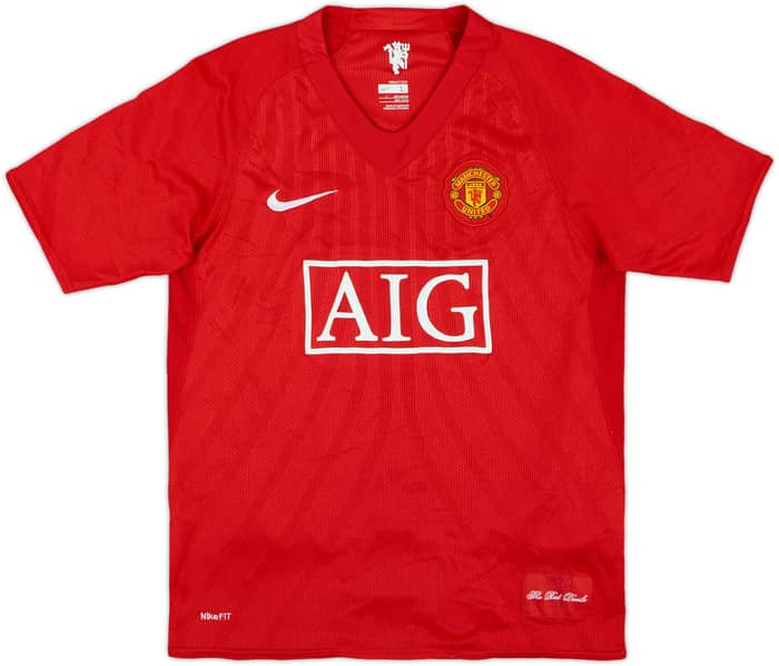 2007-09 Manchester United Home Shirt Ronaldo #7 - 8/10 - (L.Boys)
