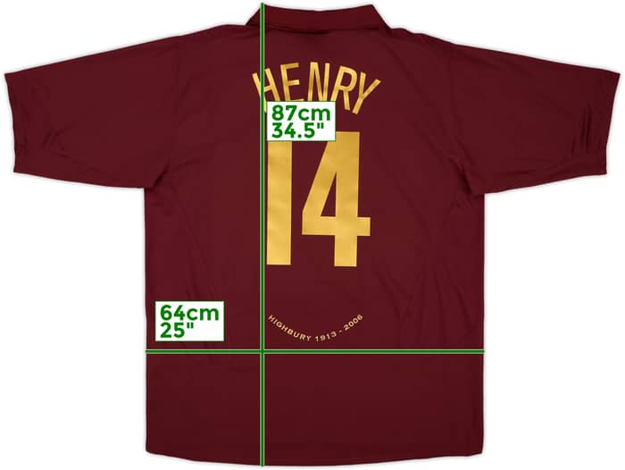 2005-06 Arsenal Home Shirt Henry #14 - 8/10 - (XXL)