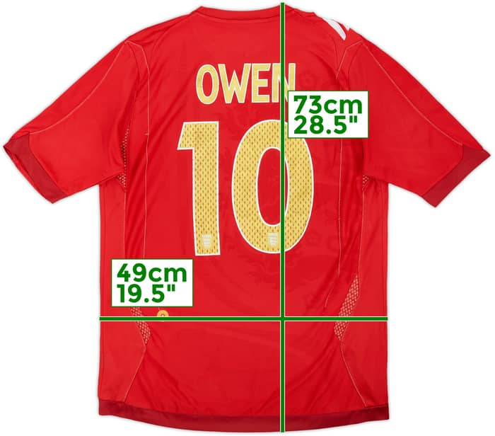 Camiseta de visitante de Inglaterra 2006-08 Owen #10 - 6/10 - (S)