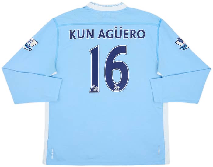 2011-12 Manchester City Home L/S Shirt Kun Aguero #16 - 5/10 - (XL)