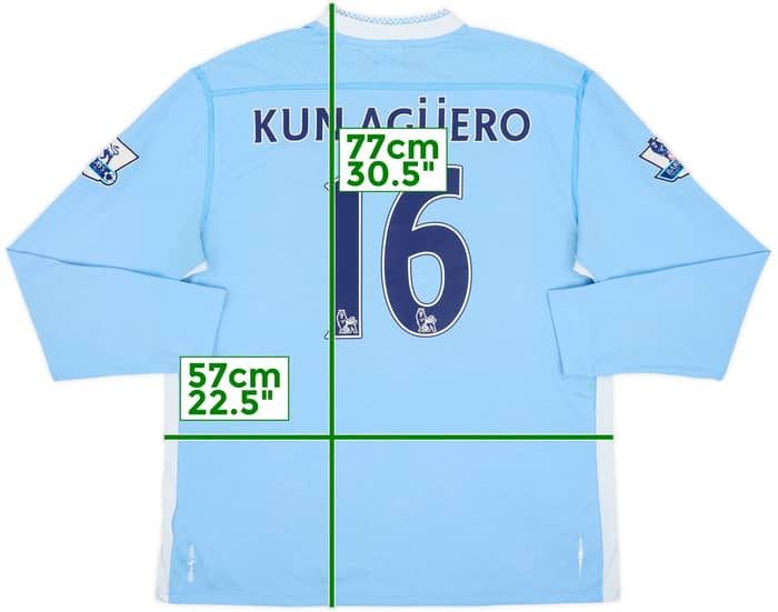 2011-12 Manchester City Home L/S Shirt Kun Aguero #16 - 5/10 - (XL)