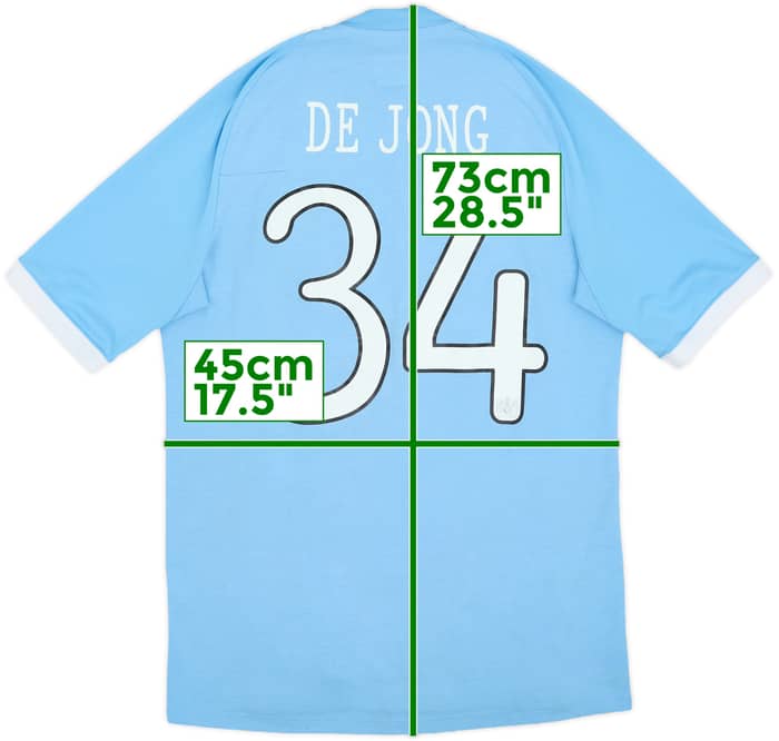 2010-11 Manchester City Home Shirt De Jong #34 - 6/10 - (S)