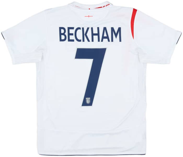 2005-07 England Home Shirt Beckham #7 - 7/10 - (XL.Boys)