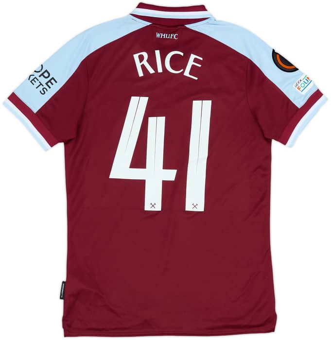 2021-22 West Ham Home Shirt Rice #41 - 9/10 - (S)