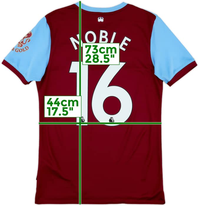 2019-20 West Ham Home Shirt Noble #16 - 8/10 - (S)