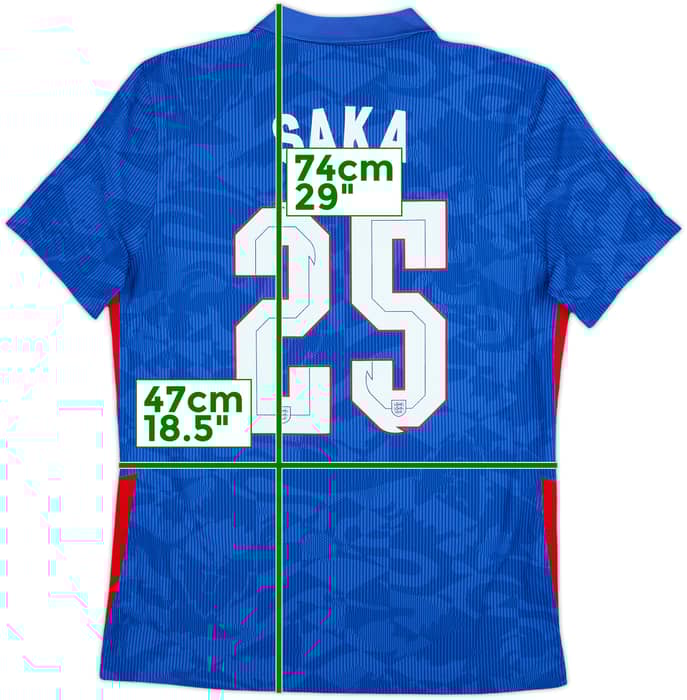 2020-21 England Authentic Away Shirt Saka #25 - 10/10 - (M)