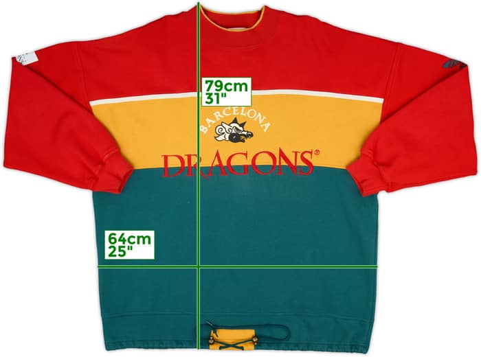 1991-92 Barcelona Dragons adidas Sweat Top - 9/10 - (L)