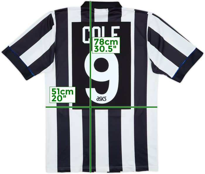 1993-95 Newcastle Home Shirt Cole #9 - 7/10 - (M)